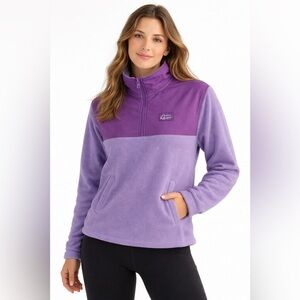 Roots purple fleece Polartec quarter zip jacket sweater size medium